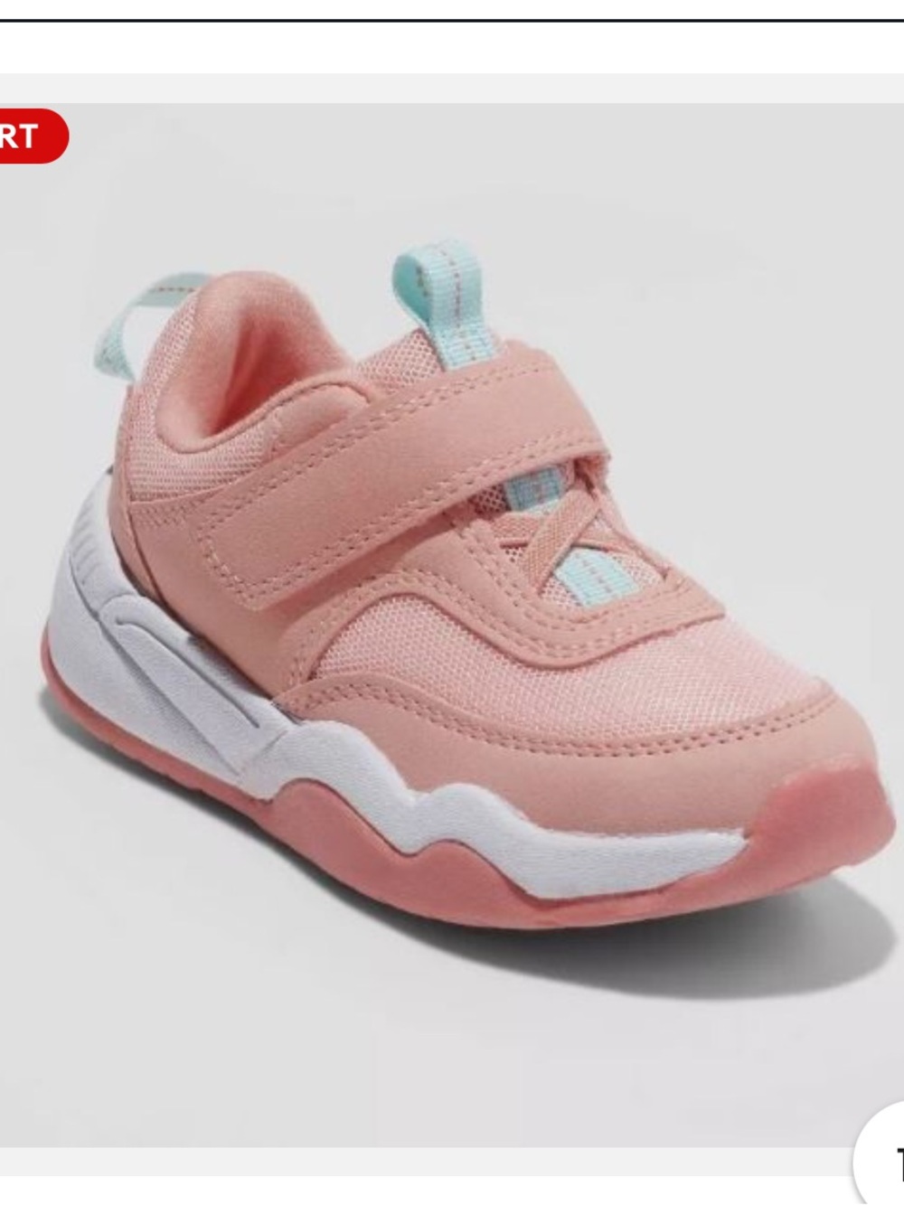 Cat & Jack Peach and Mint Hook-and-Loop Kids Sneakers